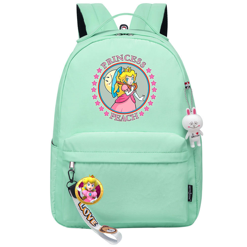 Mario Princess Peach Backpack Shoolbag Notebook Bag Gifts for Kids Students