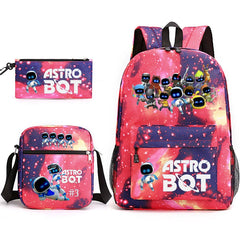 Astro Bot SchoolBag Backpack Shoulder Bag Book Pencil Bags 3pcs Set