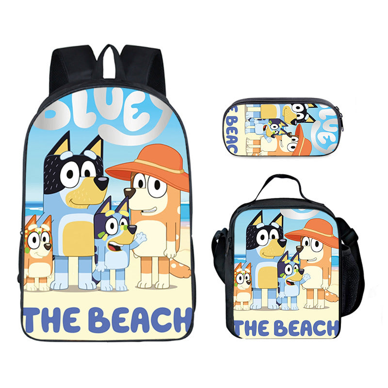 Blue Heeler Bingo Schoolbag Backpack Lunch Bag Pencil Case 3pcs Set Gift for Kids Students