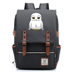 Owl School Canvas Travel Backpack School bag