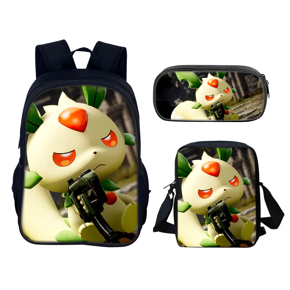 Palworld Schoolbag Backpack Lunch Bag Pencil Case 3pcs Set Gift for Kids Students