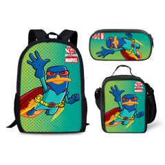 Phineas and Ferb Schoolbag Backpack Lunch Bag Pencil Case 3pcs Set Gift for Kids Students