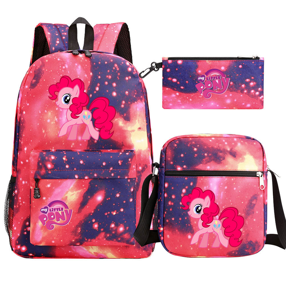 My Little Pony Pinkie Pie SchoolBag Backpack Shoulder Bag Book Pencil Bags 3pcs Set