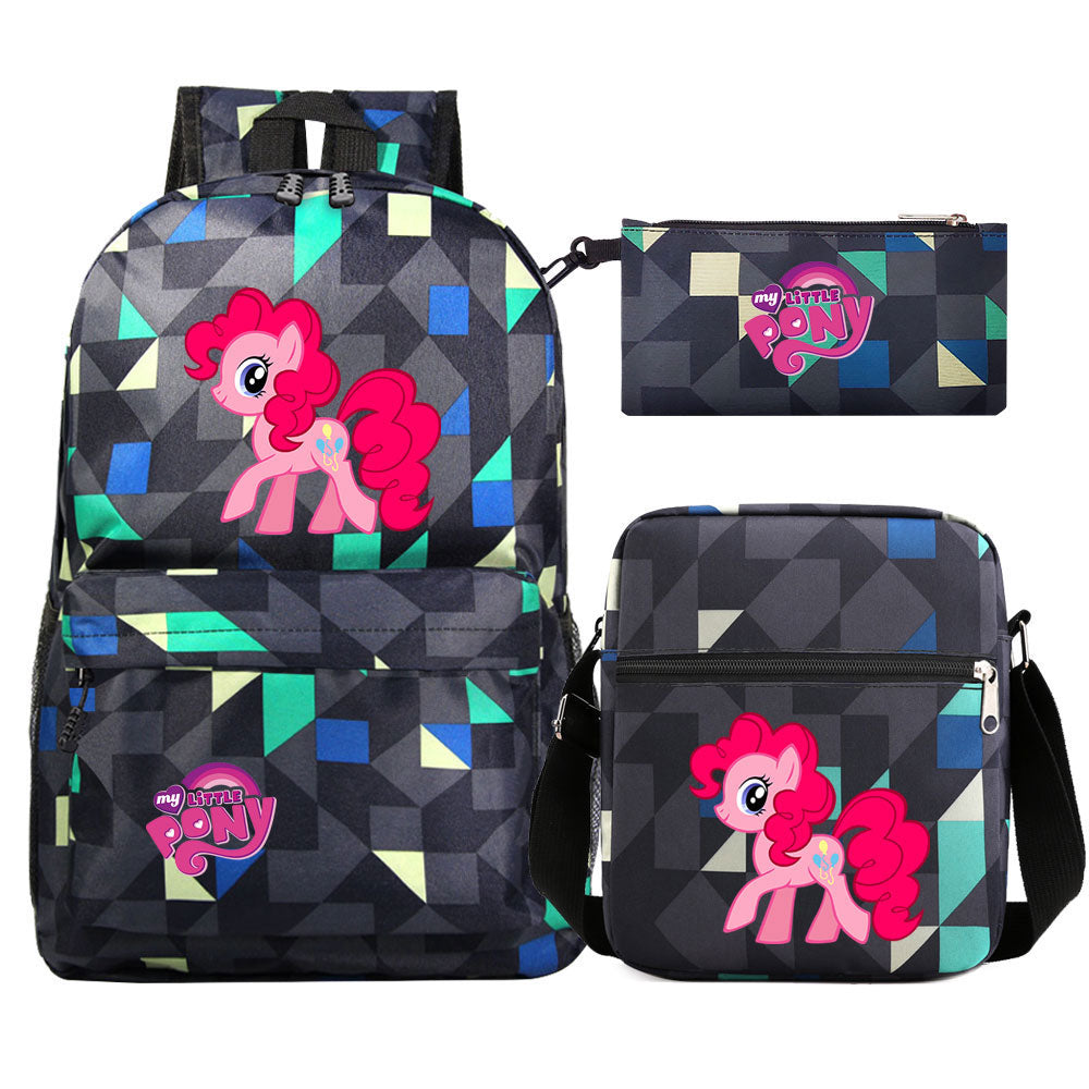 My Little Pony Pinkie Pie SchoolBag Backpack Shoulder Bag Book Pencil Bags 3pcs Set