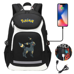 Pokemon Umbreon USB Charging Backpack School NoteBook Laptop Travel Bags