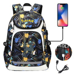 Pokemon Umbreon USB Charging Backpack School NoteBook Laptop Travel Bags