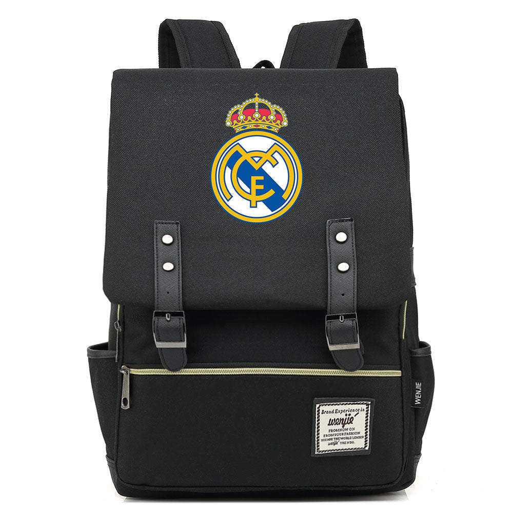 Real Madrid Football Club Canvas Travel Backpack School Book Bag