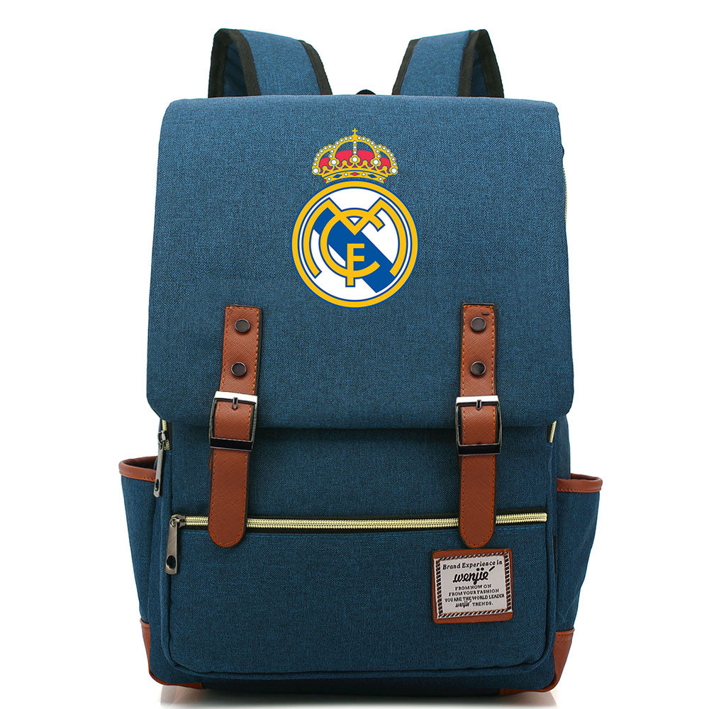 Real Madrid Football Club Canvas Travel Backpack School Book Bag
