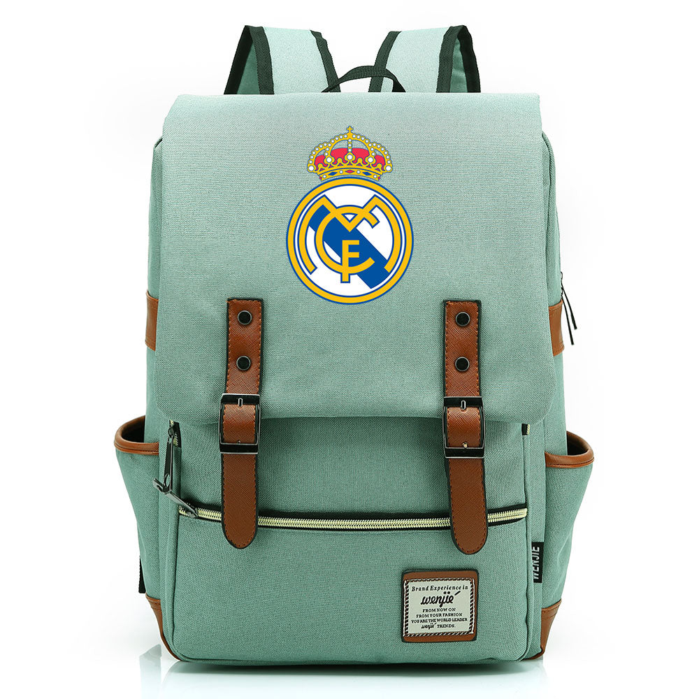 Real Madrid Football Club Canvas Travel Backpack School Book Bag