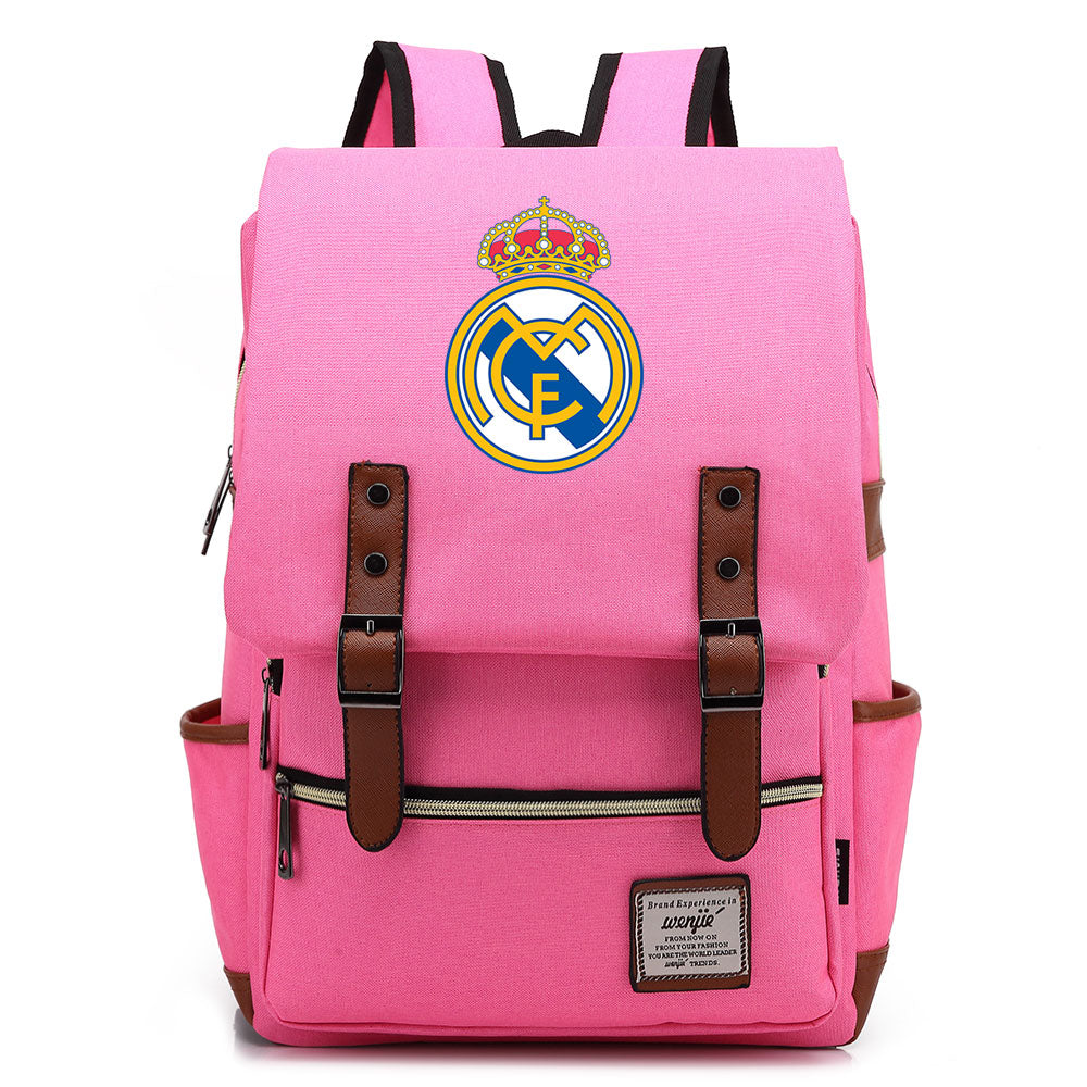Real Madrid Football Club Canvas Travel Backpack School Book Bag