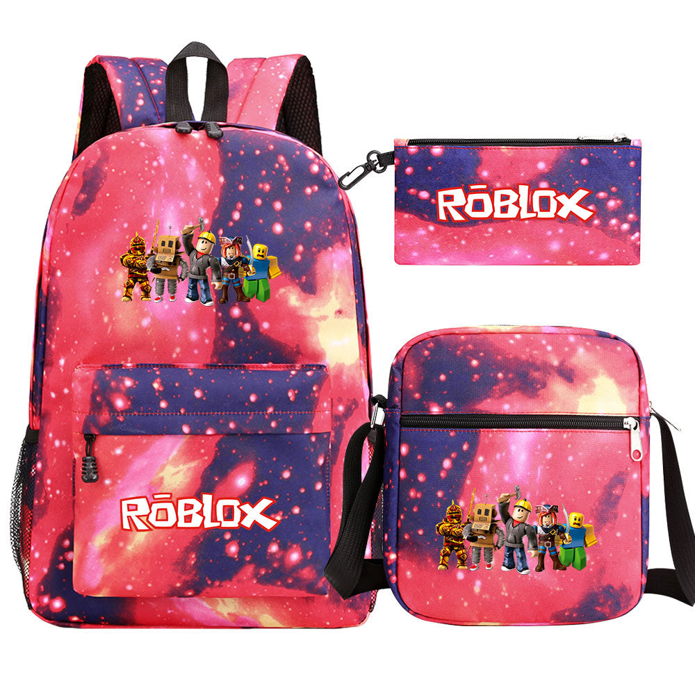 Roblox Game SchoolBag Backpack Shoulder Bag Book Pencil Bags  3pcs Set
