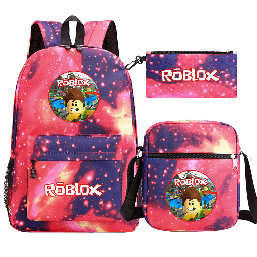 Roblox Game SchoolBag Backpack Shoulder Bag Book Pencil Bags  3pcs Set