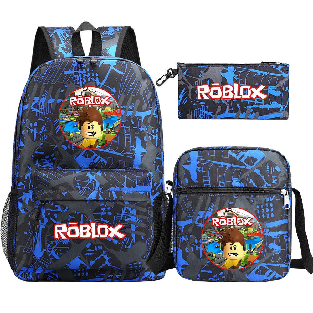 Roblox Game SchoolBag Backpack Shoulder Bag Book Pencil Bags  3pcs Set