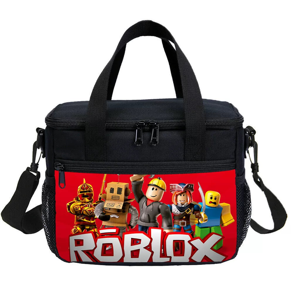 Roblox Portable Lunch Box School Tote Storage Picnic Bag