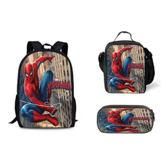 Spider Man Brand New Day Schoolbag Backpack Lunch Bag Pencil Case 3pcs Set Gift for Kids Students