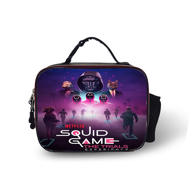 Squid Leather Portable Lunch Box School Tote Storage Picnic Bag