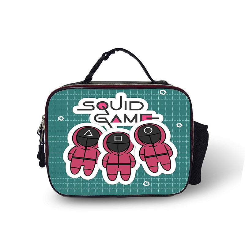 Squid Leather Portable Lunch Box School Tote Storage Picnic Bag