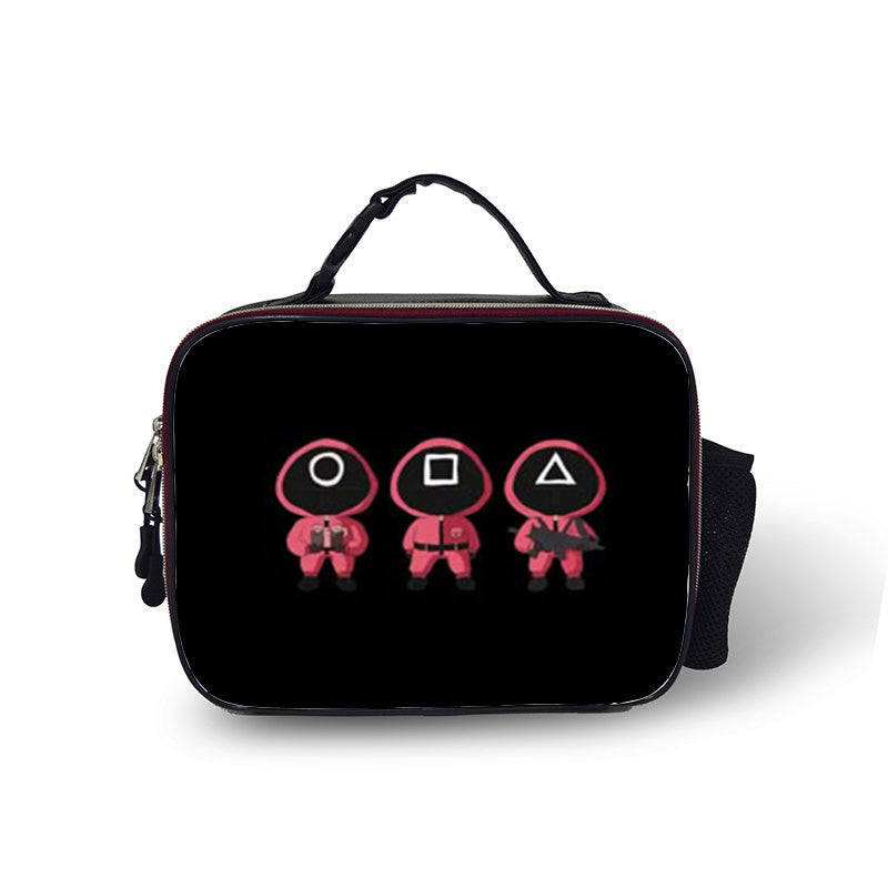 Squid Leather Portable Lunch Box School Tote Storage Picnic Bag