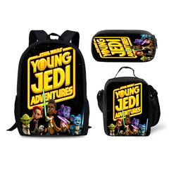 Star Wars Young Jedi Adventures Schoolbag Backpack Lunch Bag Pencil Case 3pcs Set Gift for Kids Students