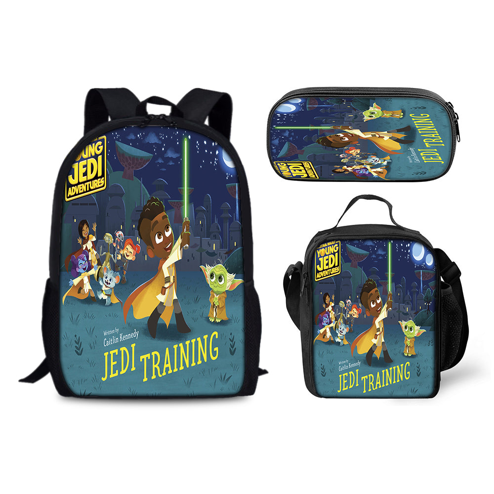 Star Wars Young Jedi Adventures Schoolbag Backpack Lunch Bag Pencil Case 3pcs Set Gift for Kids Students