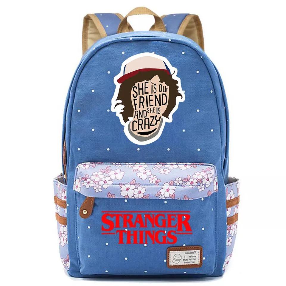 Stranger Things Canvas Travel Backpack School Bag For Girl Kids Boy