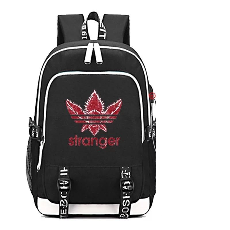 Stranger Things Eleven USB Charging Backpack School Note Book Laptop Travel Bags