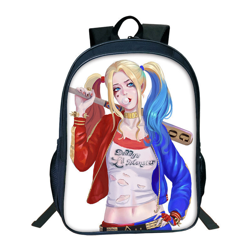 Suicide Squad Harley Quinn Backpack School Sports Bag