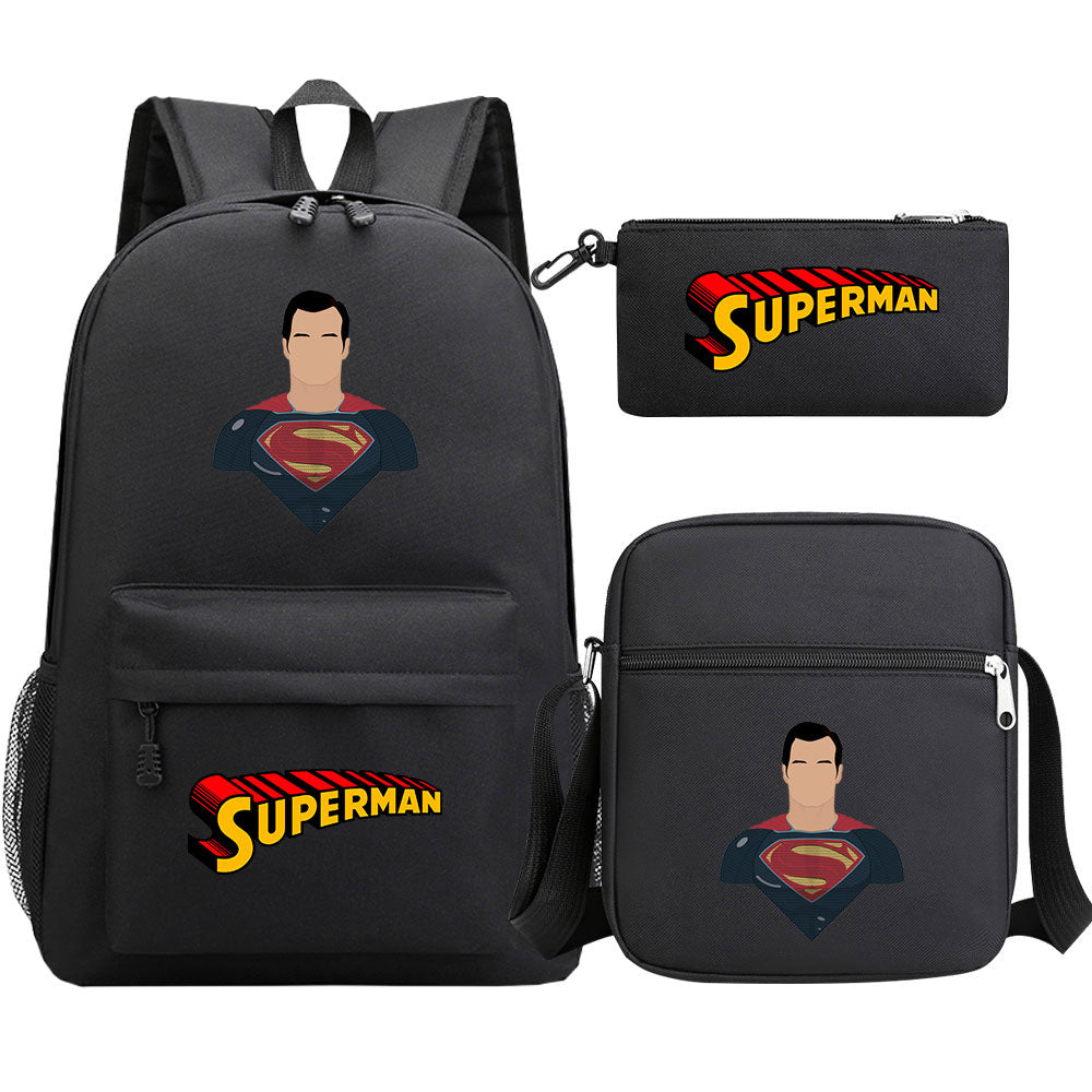 Superman Superhero SchoolBag Backpack Shoulder Bag Book Pencil Bags  3pcs Set