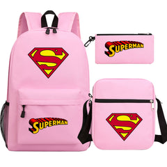 Superman Superhero SchoolBag Backpack Shoulder Bag Book Pencil Bags  3pcs Set