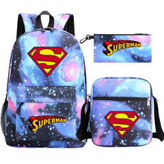 Superman Superhero SchoolBag Backpack Shoulder Bag Book Pencil Bags  3pcs Set