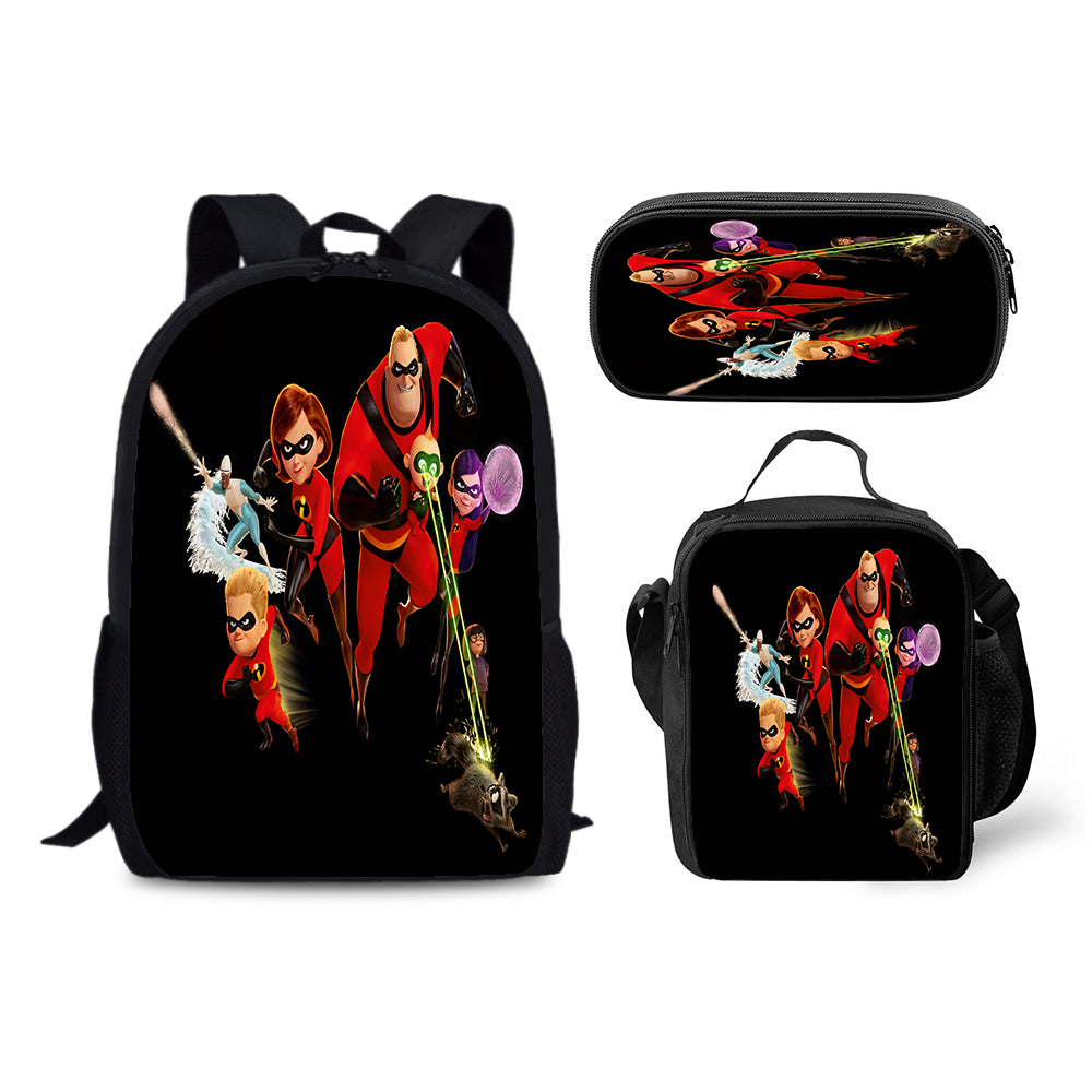 The Incredibles Schoolbag Backpack Lunch Bag Pencil Case 3pcs Set Gift for Kids Students