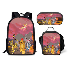 The Lion Guard Schoolbag Backpack Lunch Bag Pencil Case 3pcs Set Gift for Kids Students