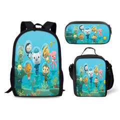 The Octonauts Schoolbag Backpack Lunch Bag Pencil Case 3pcs Set Gift for Kids Students