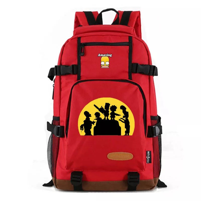The Simpsons School Bookbag Travel Backpack Bags
