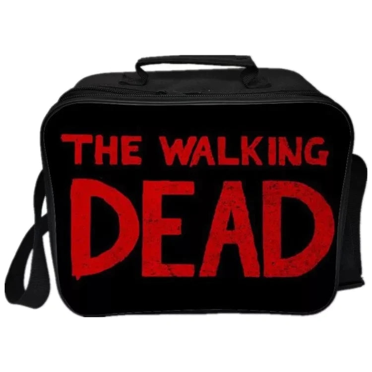 The Walking Dead  PU Leather Portable Lunch Box School Tote Storage Picnic Bag