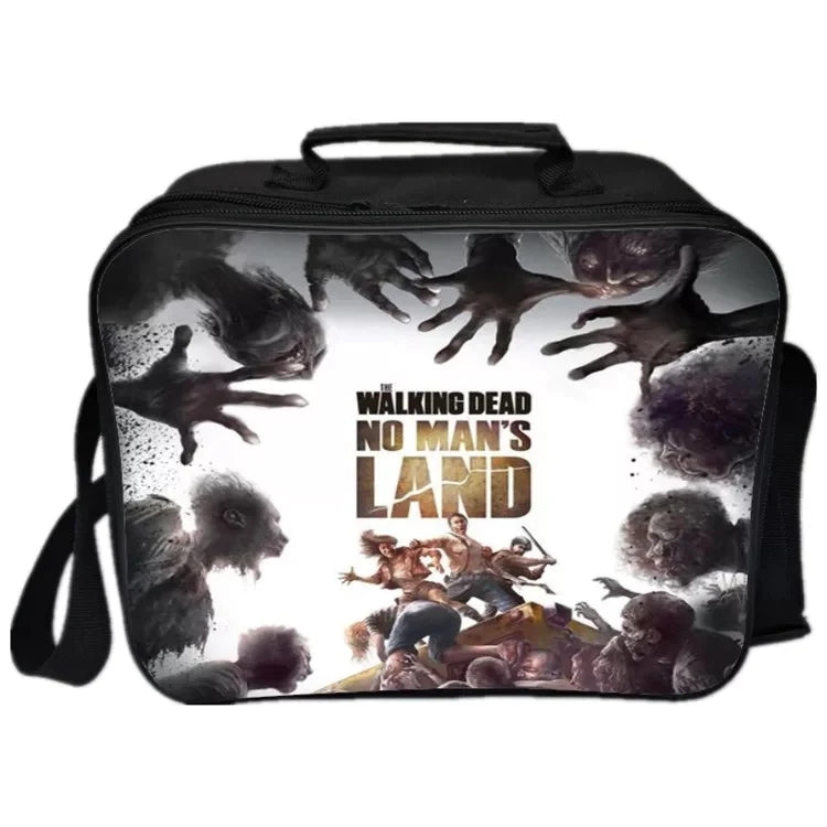 The Walking Dead  PU Leather Portable Lunch Box School Tote Storage Picnic Bag