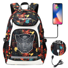 Transformers USB Charging Backpack School NoteBook Laptop Travel Bags