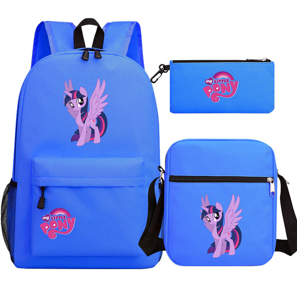 My Little Pony Twilight Sparkle SchoolBag Backpack Shoulder Bag Book Pencil Bags 3pcs Set