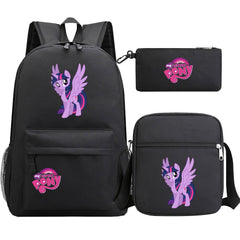 My Little Pony Twilight Sparkle SchoolBag Backpack Shoulder Bag Book Pencil Bags 3pcs Set