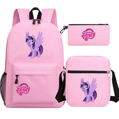 My Little Pony Twilight Sparkle SchoolBag Backpack Shoulder Bag Book Pencil Bags 3pcs Set
