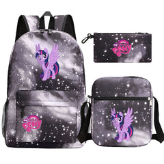 My Little Pony Twilight Sparkle SchoolBag Backpack Shoulder Bag Book Pencil Bags 3pcs Set