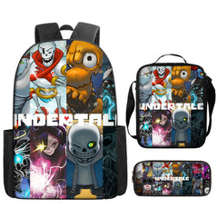 Undertale Sans Schoolbag Backpack Lunch Bag Pencil Case 3pcs Set Gift for Kids Students