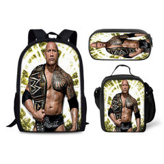 WWE World Wrestling Schoolbag Backpack Lunch Bag Pencil Case 3pcs Set Gift for Kids Students