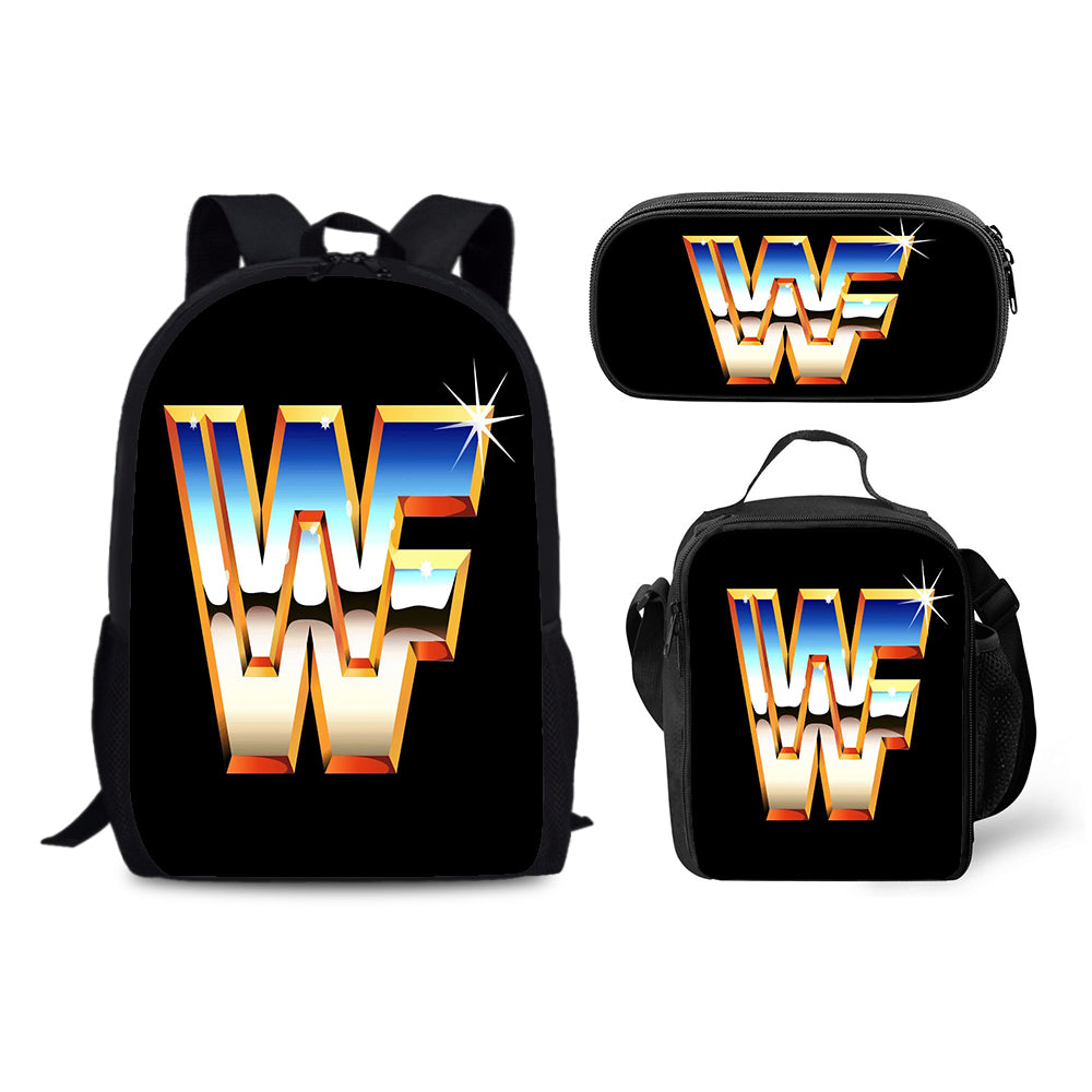 WWE World Wrestling Schoolbag Backpack Lunch Bag Pencil Case 3pcs Set Gift for Kids Students