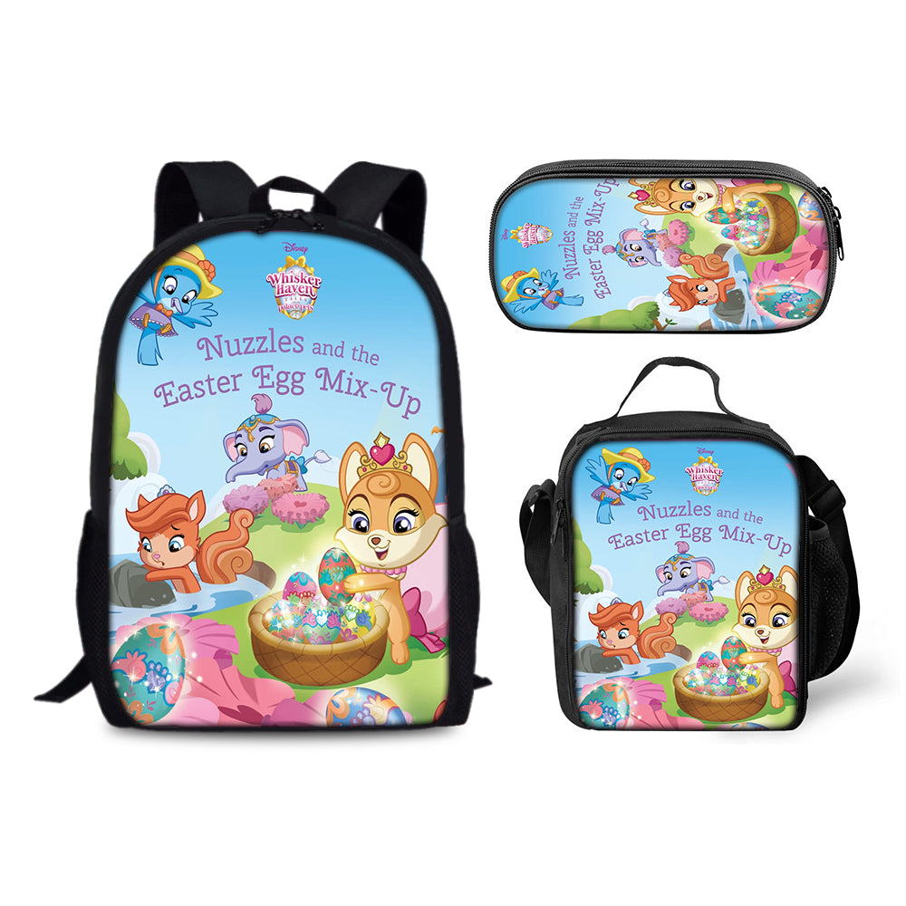 Whisker Haven Tales with the Palace Pets Schoolbag Backpack Lunch Bag Pencil Case 3pcs Set Gift for Kids Students