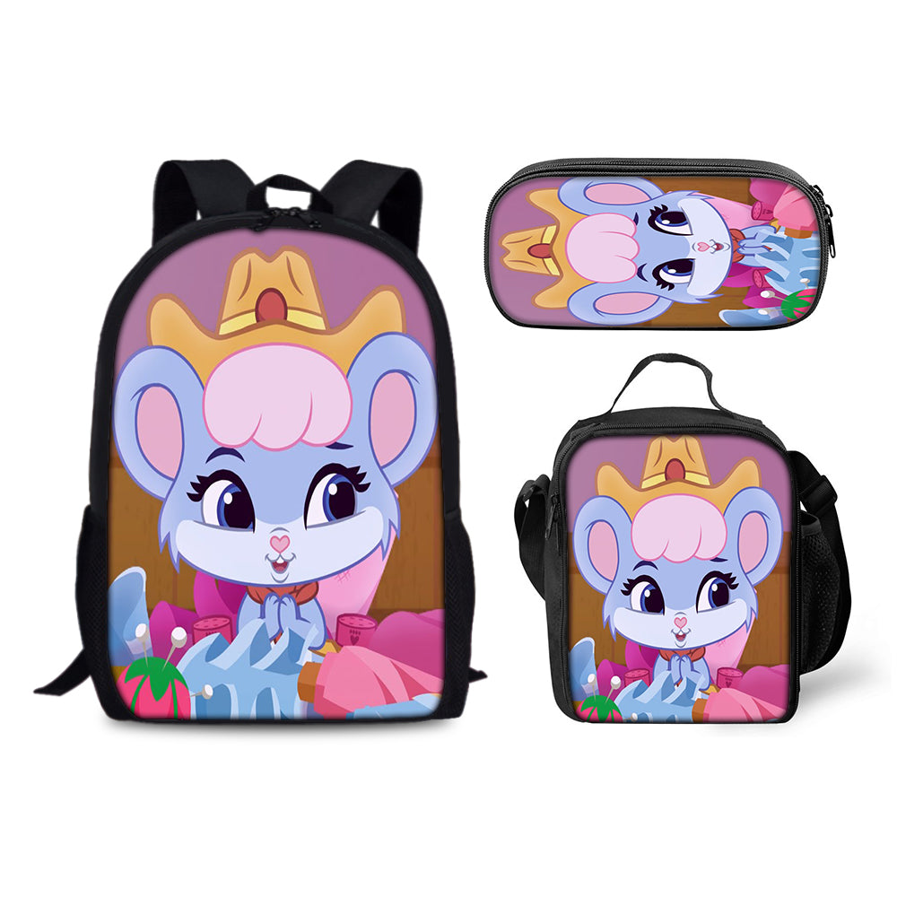 Whisker Haven Tales with the Palace Pets Schoolbag Backpack Lunch Bag Pencil Case 3pcs Set Gift for Kids Students