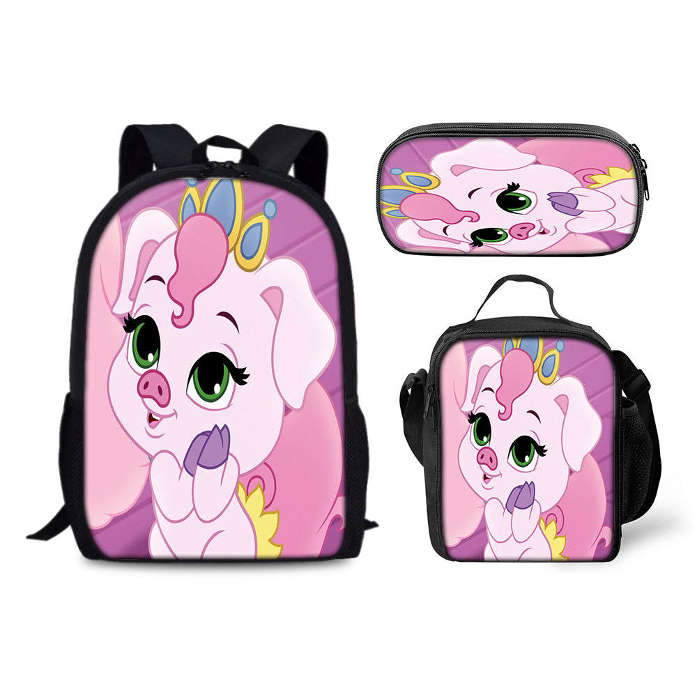 Whisker Haven Tales with the Palace Pets Schoolbag Backpack Lunch Bag Pencil Case 3pcs Set Gift for Kids Students