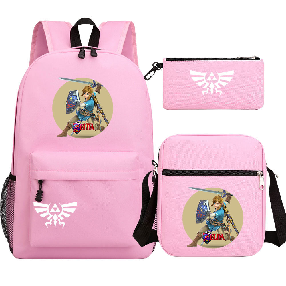 Zelda SchoolBag Backpack Shoulder Bag Book Pencil Bags 3pcs Set