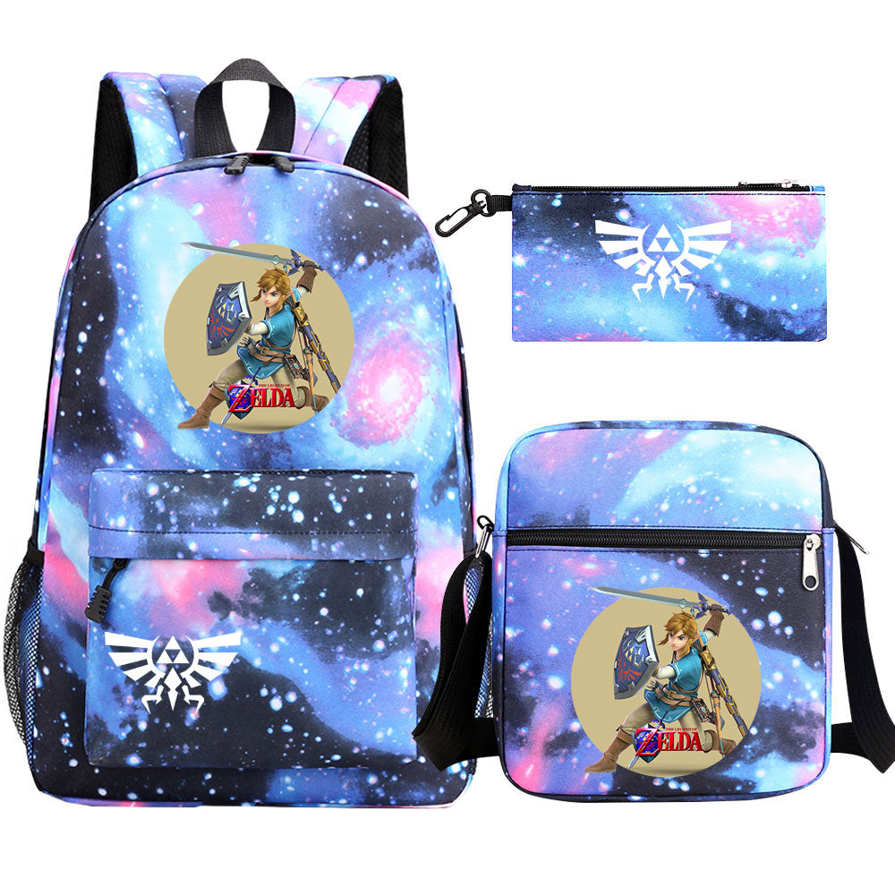 Zelda SchoolBag Backpack Shoulder Bag Book Pencil Bags 3pcs Set