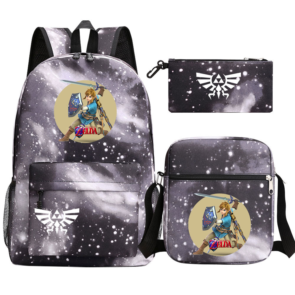 Zelda SchoolBag Backpack Shoulder Bag Book Pencil Bags 3pcs Set